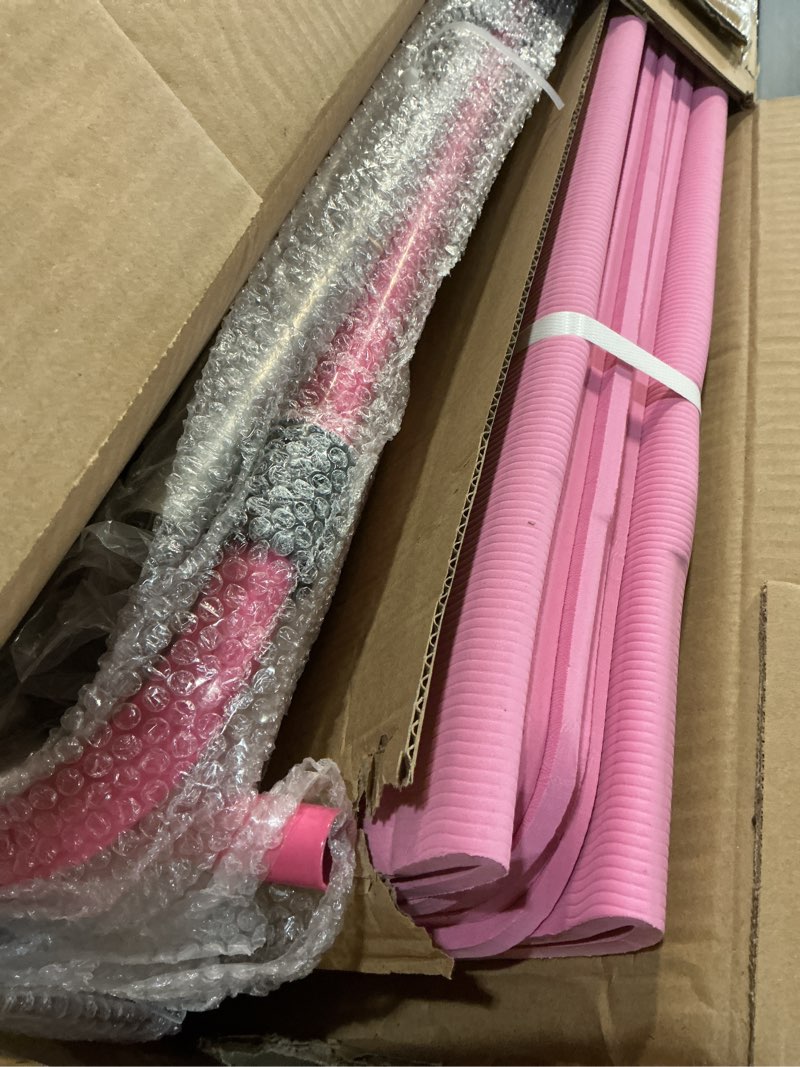 Condition photo showing Good Condition for Tepemccu Expandable Gymnastics Bars, Adjustable Height Gymnastic Horizontal Bars, Children Folding Training Bar for Kids Pink with mat