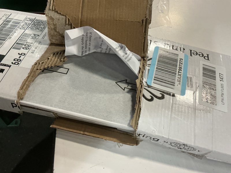 Condition photo showing New/Like New for Mysflosy Peel and Stick Floor Tiles, Self-Adhesive Luxury Vinyl Flooring Plank, 6'' x 36'', 12 Pack 18 Sq.Ft, Waterproof DIY Deep Wood Grain Planks Easy to Install for Kitchen, Living Room