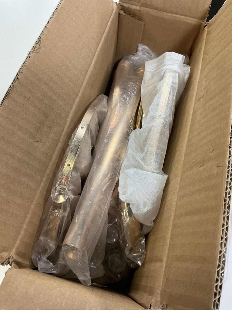 Condition photo showing Good Condition for nuptio wedding centerpieces gold vases: 2 pcs 21.7in tall crystal flower vase metal flowers stand for party tables decorations - elegant bulk weddings decoration table chandelier centerpiece stands 21.7in - 2 pcs gold