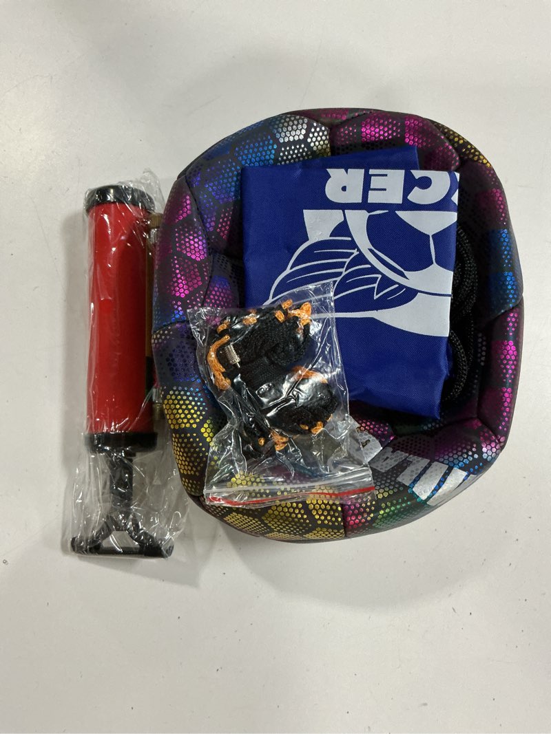 Condition photo showing New/Like New for mila chic soccer ball  holographic soccer ball size 4 & size 5  reflective glowing soccer ball gift for boys  girls  men indoor-outdoor soccer trainin