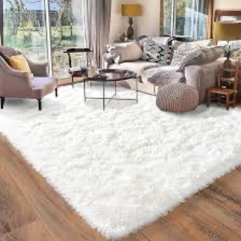 rugs for living room 5x7, soft shaggy modern shag area rug for bedroom, upgrade non-slip plush fluffy carpet for kids boys girls room home decor aesthetic, cream white