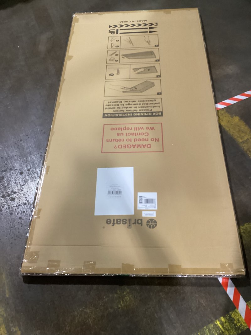 Condition photo showing New/Like New for brisafe 63"x20" ultra-light mobile floor mirror with 360° wheels, 0.04mm shatterproof nano film for home gym/yoga/dance studio & commercial use (60% insurance savings, white) white 63"l x 20"w