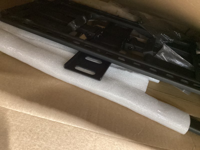 Condition photo showing As Is for montek ultra slim tv wall mount for 43-90 inch tvs | 1.1" thin low profile full motion bracket | dual swivel articulating arms with tilt | max vesa 600x400mm | holds 132lbs | fits 16"/18" studs