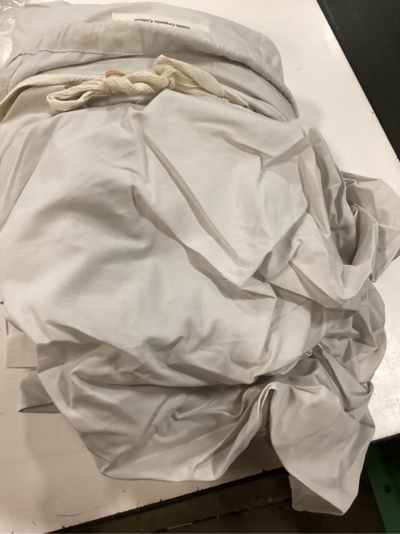 Condition photo showing Good Condition for organic crisp percale sheet set, queen, light grey