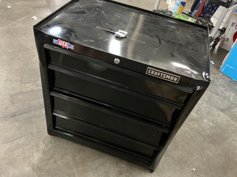 Condition photo showing As Is for craftsman 1000 series 26.89-in w x 31.98-in h 4 -drawer steel rolling tool cabinet