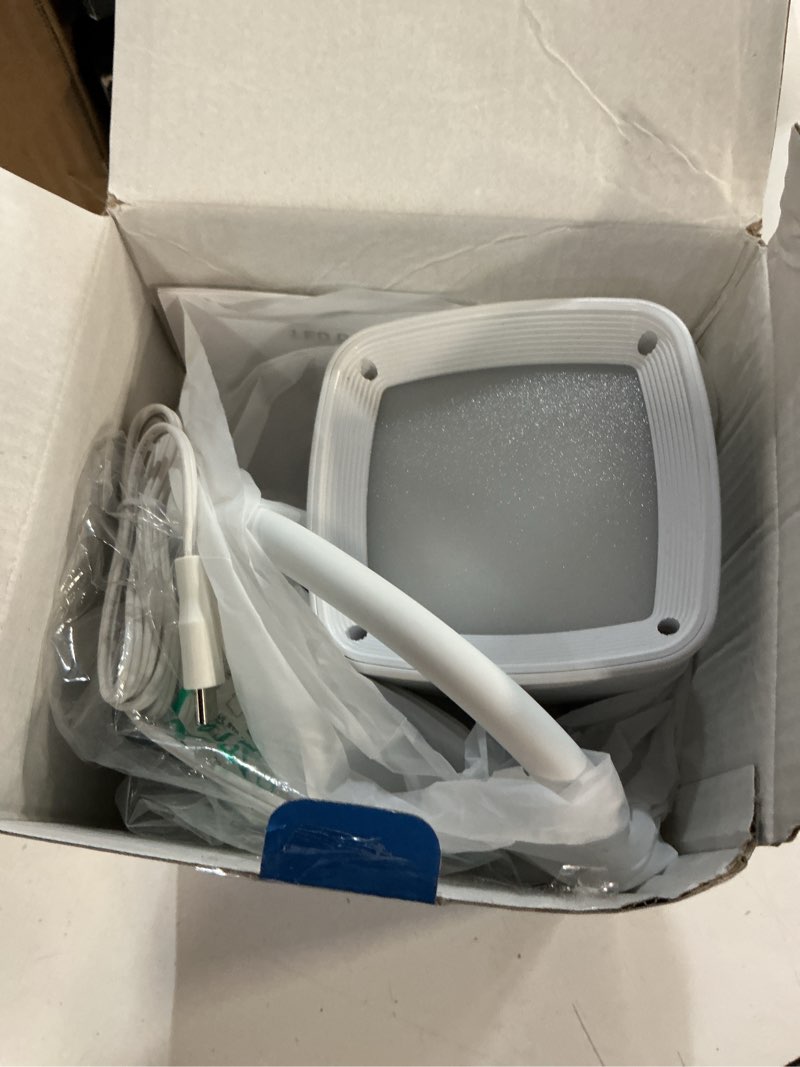 Condition photo showing New/Like New for led desk lamp with usb charging port touch control 3 color modes, stepless dimming,eye-caring led table lamp for home,office,bedroom,reading,work,study,gooseneck lamp, 5v, 2.4a white