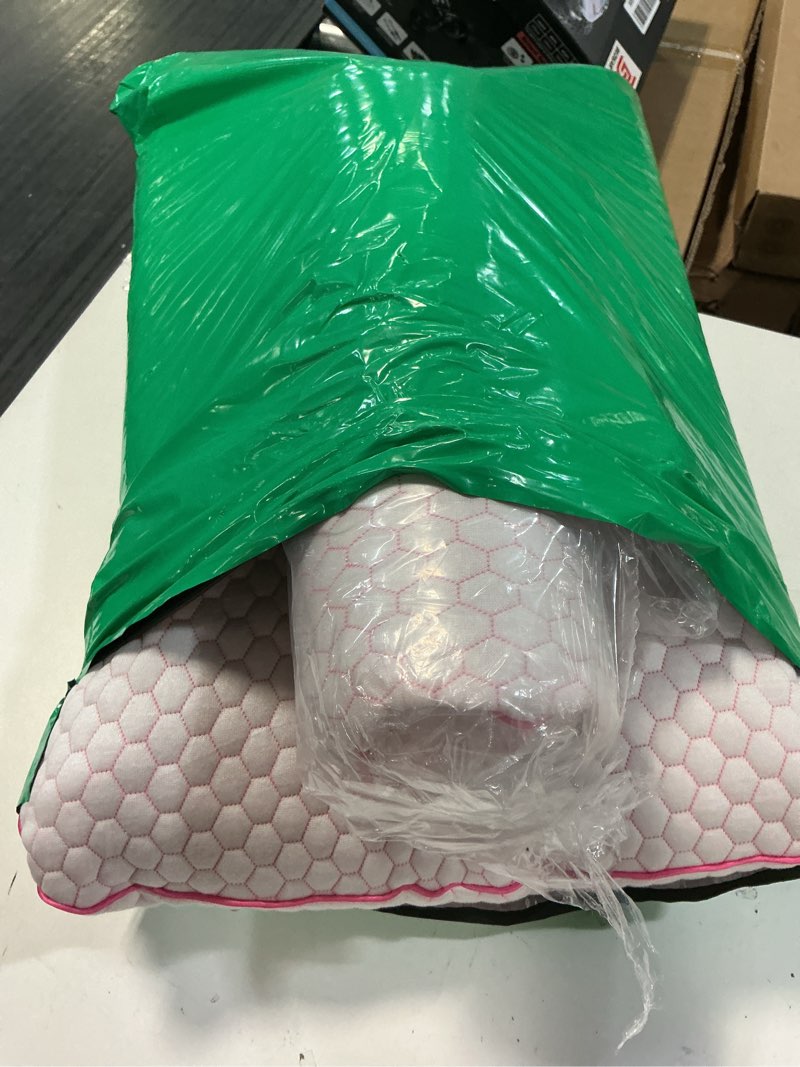 Condition photo showing Good Condition for cushyoasis memory foam pillows for side, back and stomach sleepers, set of 2, bed pillow with washable cover and breathable mesh, bed pillow for sleeping (pink?standard size) pink standard