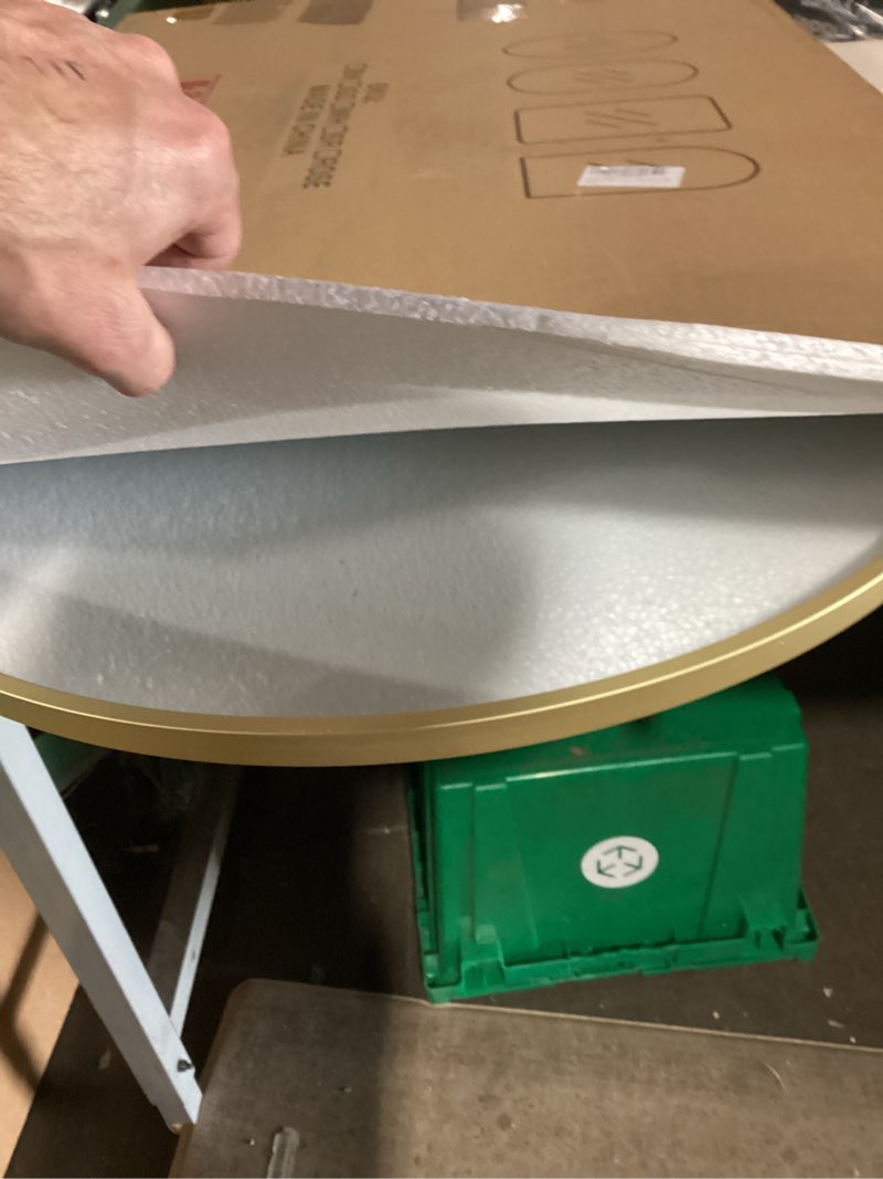 Condition photo showing Good Condition for 30x20 arch mirror rectangle wall mounted hanging or against wall metal aluminum alloy frame mirrors for entryway bedroom bathroom living room 30 20 inch gold gold 30"l x 20"w