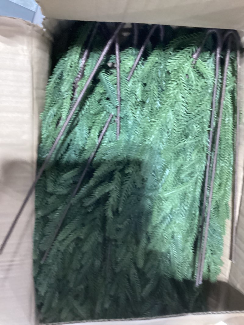 Condition photo showing As Is for Alupssuc 36 Inch Norfolk Pine Stems, 12 Pcs Real Touch Norfolk Pine Branch, Christmas Greenery Stems for Vase DIY/Garland Making/Table Decoration, Xmas Decor for Indoor, Outdoor & Home 12 36 Inch