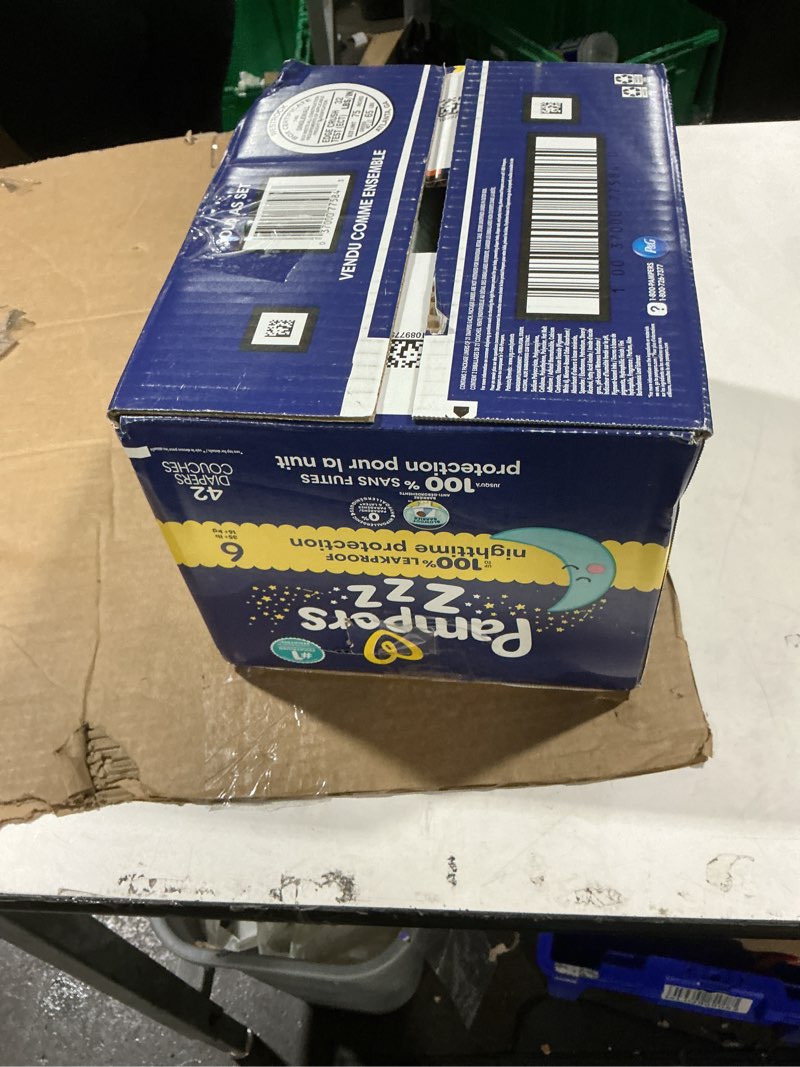 Condition photo showing New/Like New for Pampers ZZZ Overnight Diapers, Size 6 (35+ lbs), 42 Count, Nighttime Protection Disposable Baby Diaper, Night Time Leak and Skin Protection Size 6 42