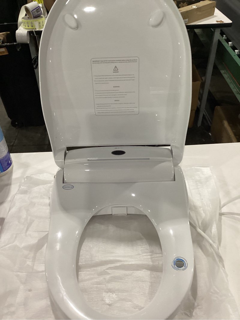 Condition photo showing Good Condition for leivi electric bidet toilet seat with wireless remote and side panel, multiple spray modes, adjustable heated seat, warm water and air dryer, auto led nightlight, round