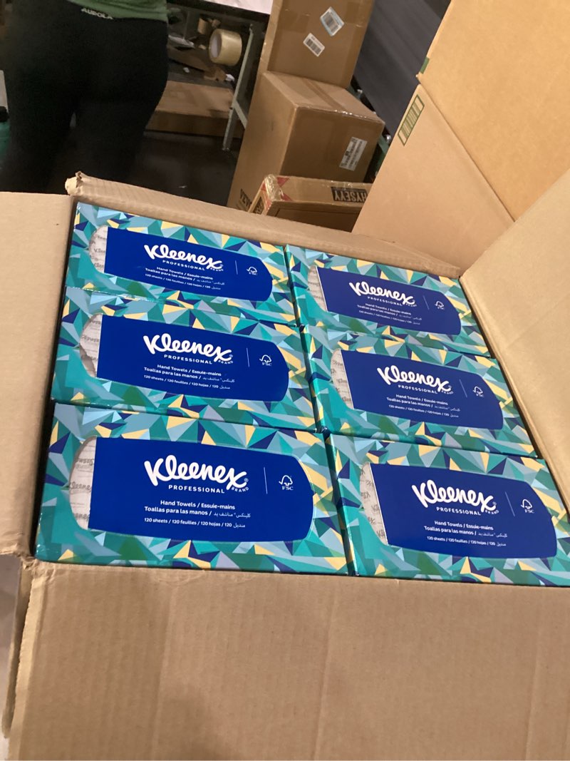 Condition photo showing Good Condition for kleenex professional paper hand towels, bulk (01701), premium absorbency pockets, pop-up box, white (18 boxes of 120 sheets, 2,160 sheet total)