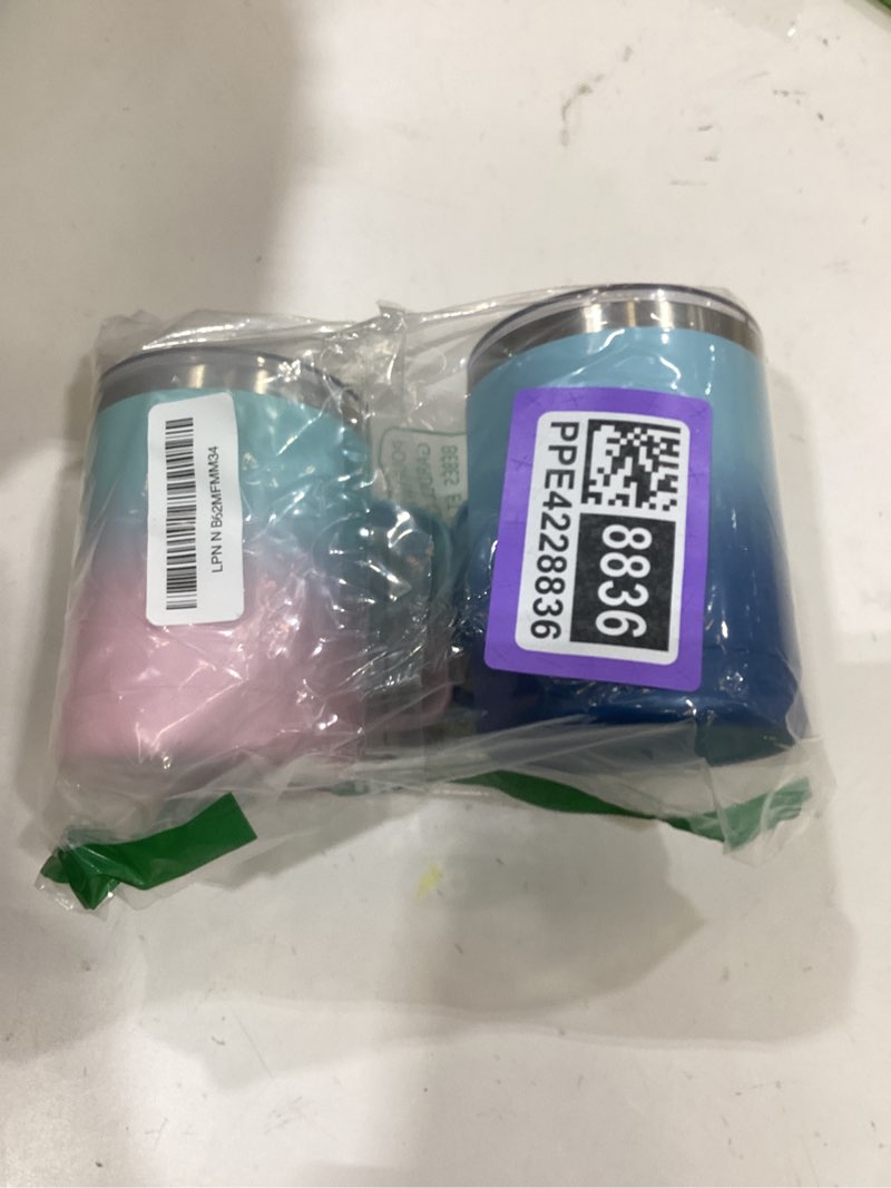 Condition photo showing New/Like New for MEWAY 12oz Coffee Mug With Handle 2 Pack Bulk,Stainless Steel Insulated Travel Tumblers With Sliding Lid,Double Wall Vacuum Camping Cup for Hot & Cold Drinks Tea (Bubble Gum&Blue Waves,Set of 2) Bubble Gum&Blue Waves 2