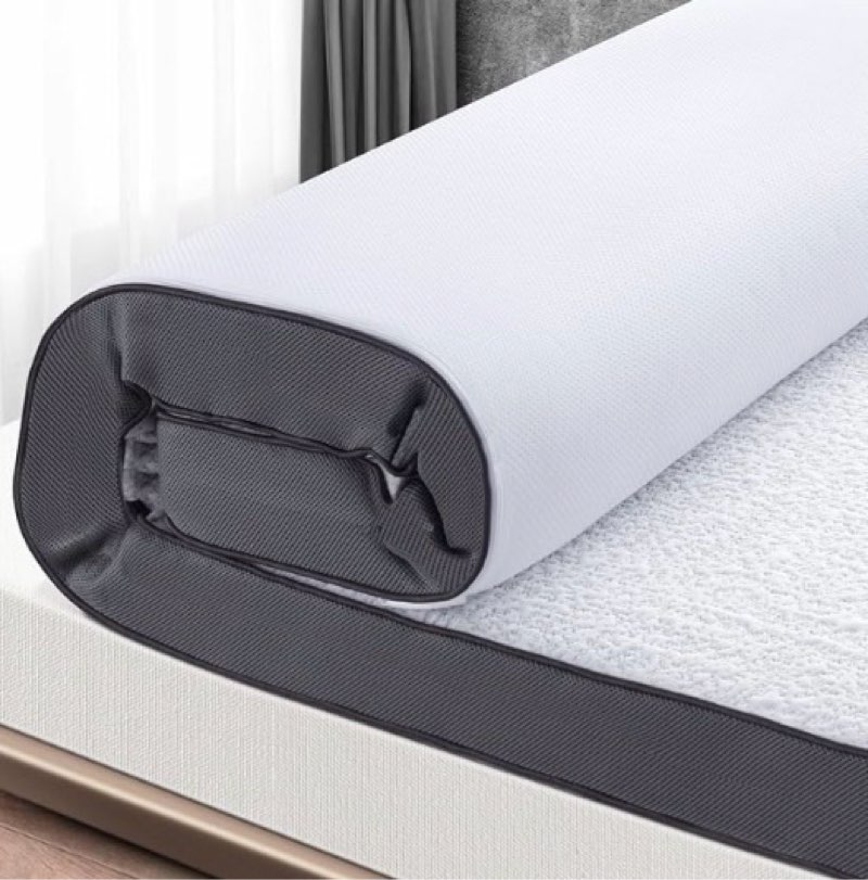 4-inch memory foam mattress cover, cooling mattress cover with coal infusion with Tencel fiber ingredients, removable cover