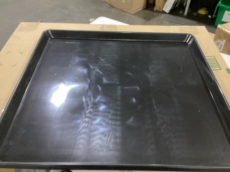 Condition photo showing Good Condition for 27×27inch washer drain pan silicone mat, with 0.78" raised edges foldable washing machine pan silicone mat, multi-function waterproof non slip washer drip tray for floor protection (gray)