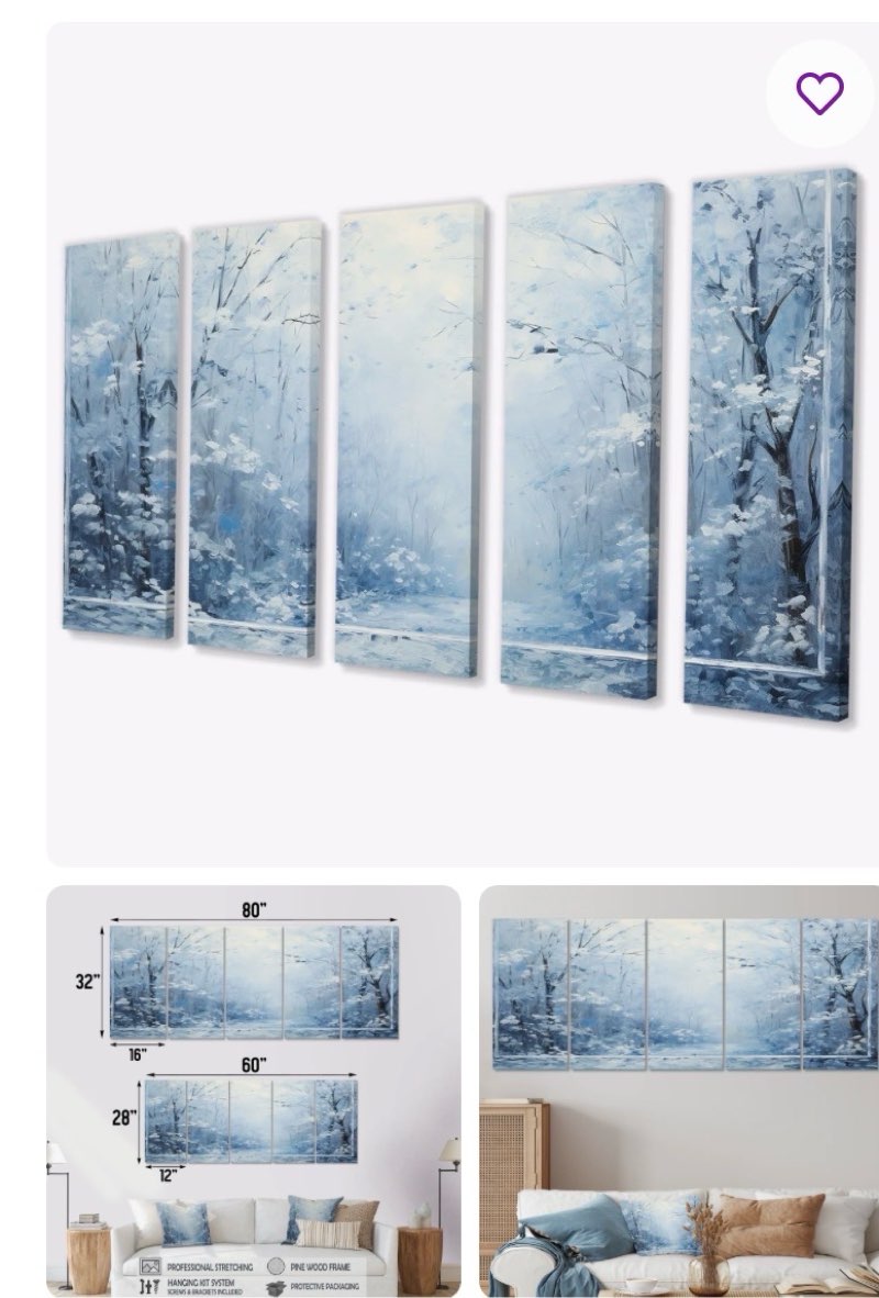 ( Similar) Winter Landscape Snowfall Forest I - Winter Landscape 4 Piece Wall Art