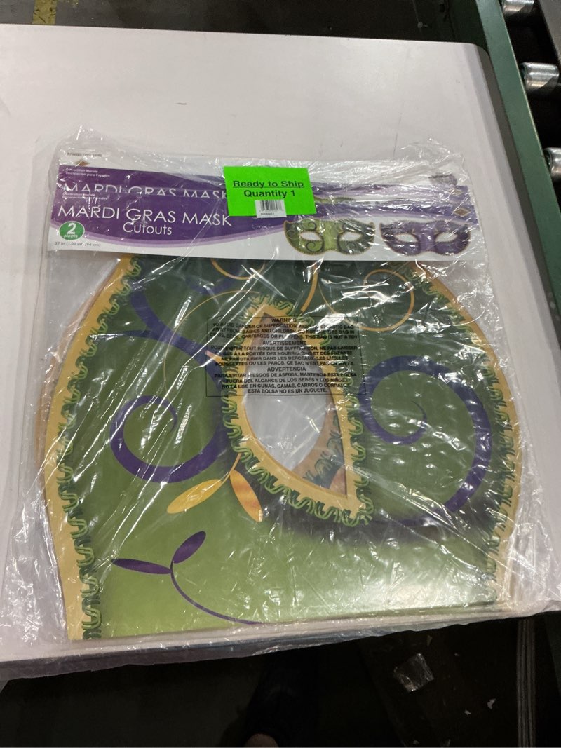 Condition photo showing New/Like New for Beistle 8 Piece Jumbo Mardi Gras Decorations Masquerade Mask Cutouts New Orleans Party Décor