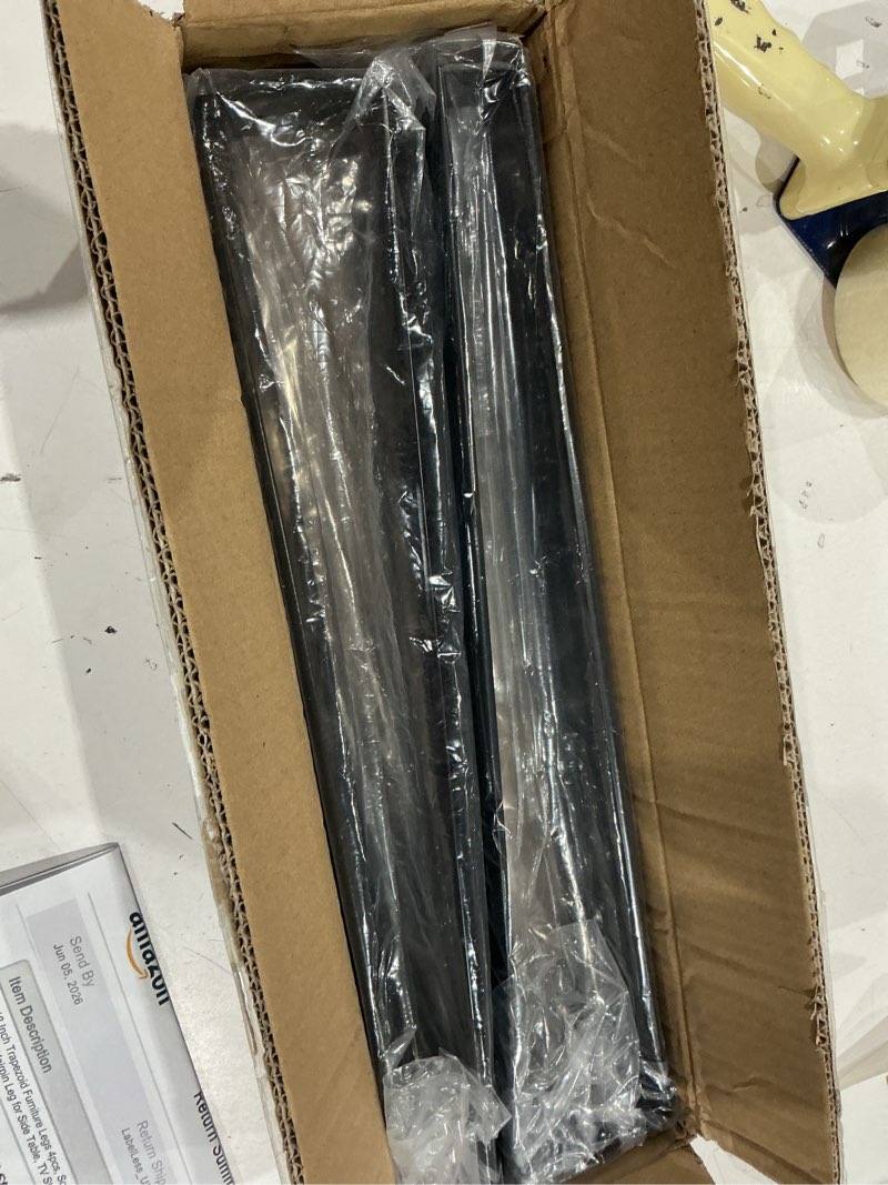 Condition photo showing Good Condition for osring 18 inch trapezoid furniture legs 4pcs, solid steel furniture hairpin leg for side table, tv stand and cabinet, black 18 inch black