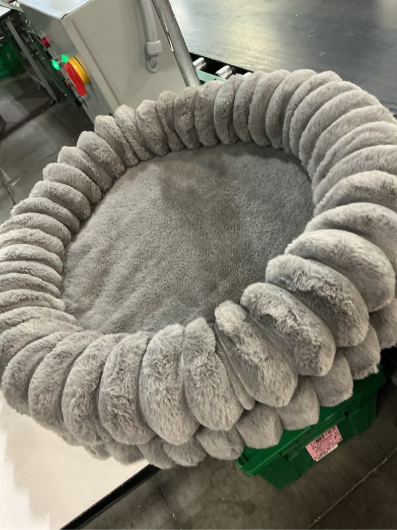 Condition photo showing Good Condition for balance luxury donut dog bed, 30 inches round dog bed medium size dogs washable, orthopedic calming dogs bed for pets with anti-slip bottom, gray 30.0"l x 30.0"w x 7.0"th gray