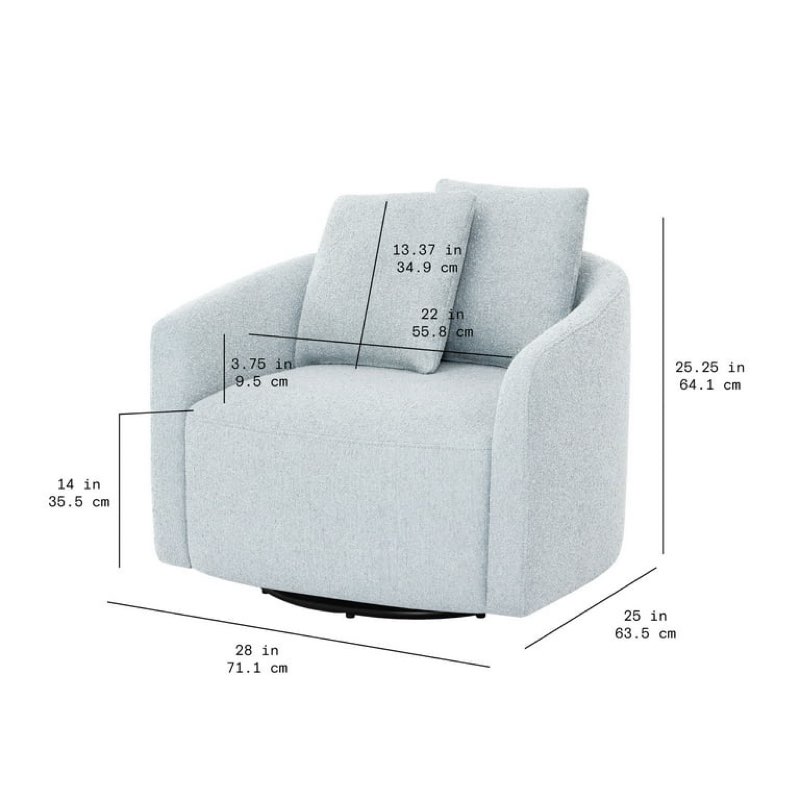 beautiful drew kids accent chair by drew barrymore, cornflower bouclé fabric