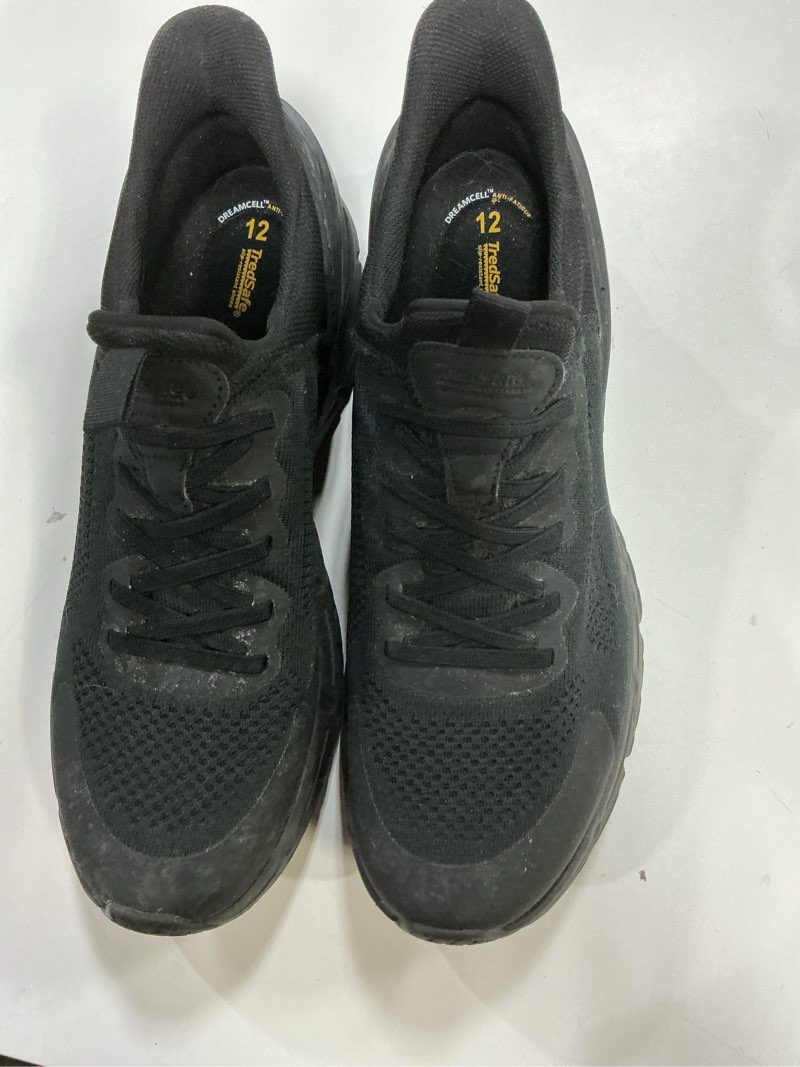 Condition photo showing As Is for tredsafe men's coil on edge shoes size 12
