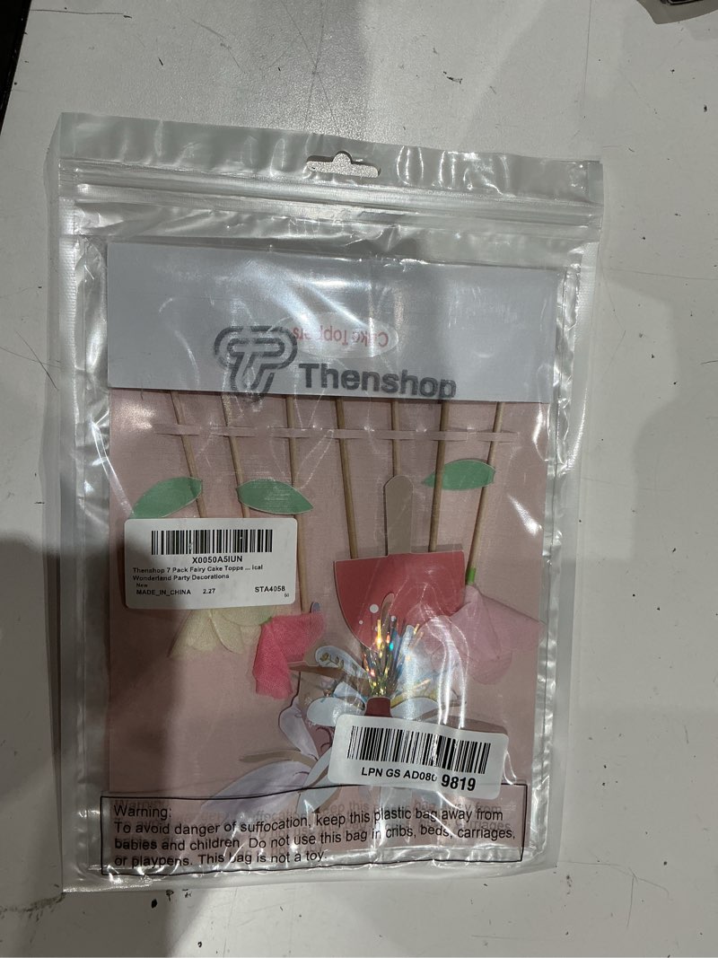 Condition photo showing As Is for thenshop 7 pack fairy cake toppers fairy cake decorations mushroom tissue pape flowers cupcake toppers for birthday party baby shower magical wonderland party decorations