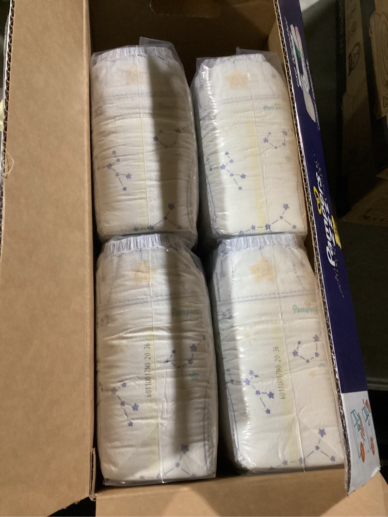Condition photo showing New/Like New for pampers zzz overnight diapers, size 5 (27+ lbs), 88 count, nighttime protection disposable baby diaper, night time leak and skin protection size 5 88