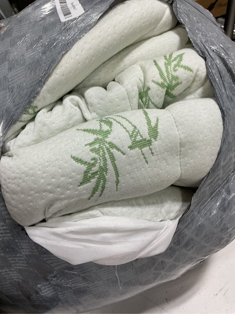 Condition photo showing As Is for ultra soft king size mattress topper - viscose made from bamboo pillow top mattress pad for back pain relief - naturally cooling for hot sleepers, green green king