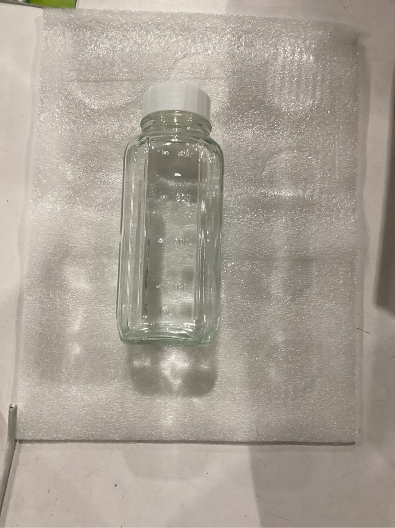 Condition photo showing Good Condition for ruckae 16oz 12 pack glass juice bottles with lids - reusable square glass juice bottles with leak-proof lid & capacity marks for containers juicing,milk,smoothies