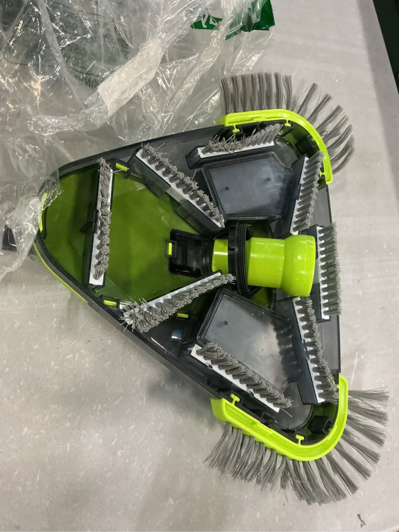 Condition photo showing As Is for sepetrel upgrade pool vacuum head with side brush & universal rotatable hose adapter,weighted triangular shape(safe for vinyl liner pool)