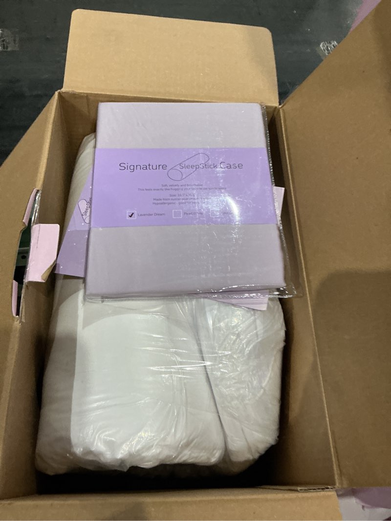 Condition photo showing New/Like New for signature sleepstick body pillow & pillow case, color: lavendar dream