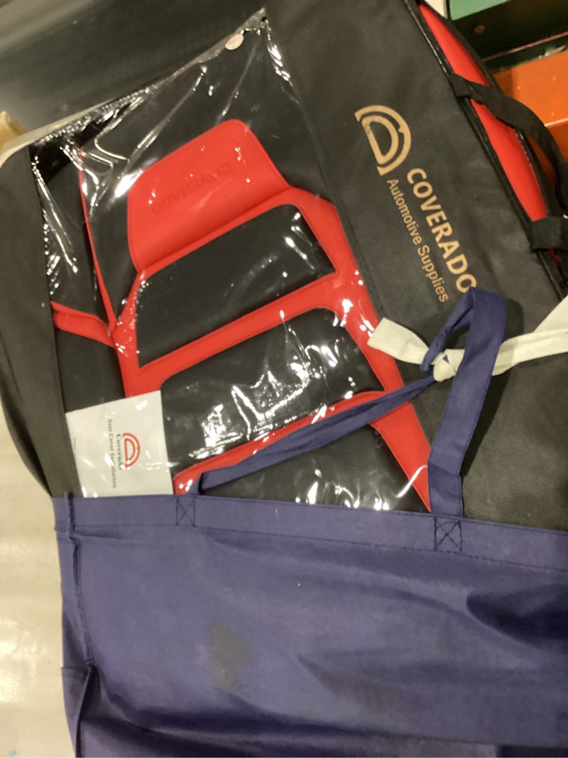 Condition photo showing Good Condition for coverado car seat covers, front covers for cars, car seat cover front seats, automotive seat cover, waterproof, leather car seat cushion, universal interior covers seat protectors for most cars red black_red front pair