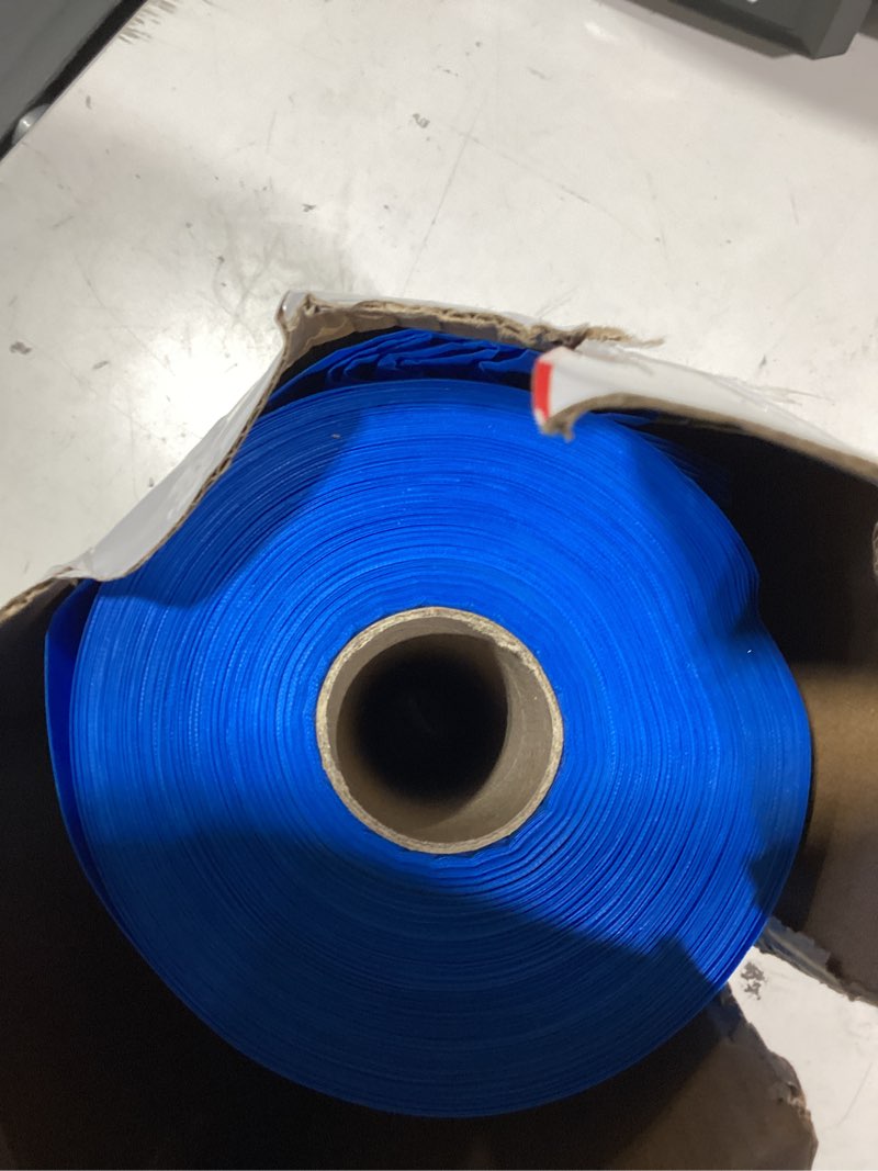 Condition photo showing As Is for 54 inch x 200 feet blue plastic tablecloth roll cut to size disposable table cover with cutter box plastic table cloth for party, wedding, birthday