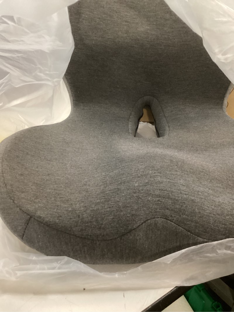 Condition photo showing Good Condition for seat cushion with back support,lumbar support pillow for office chair,x large memory foam chair cushions for sciatica tailbone pain relief coccyx pad for wheelchair, car, home, office, desk dark gray