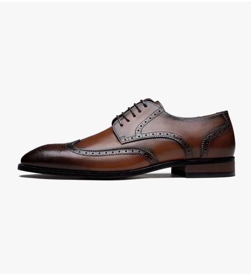 jousen men's dress shoes leather wingtip formal business oxford shoes brogue retro derby dress shoeshine  size 11