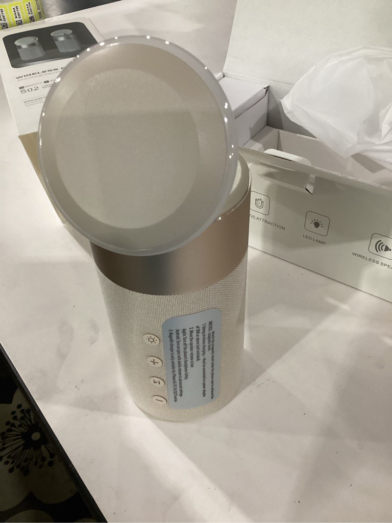 Condition photo showing Good Condition for colsur bluetooth speaker, magnetic wireless charger, bluetooth speakers with night light, 2 in 1 wireless charging station for iphone 17/16/15/14/13/12 series, airpods pro 2/4/3/2?gift ideal?(yellow)