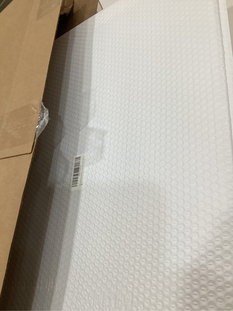 Condition photo showing As Is for 18x 24 inch acrylic picture frame, horizontal/vertical clear photo frame for wall with tape, no drilling floating hanging frameless picture frame, wall mount for home, school, office 18 x 24 inches