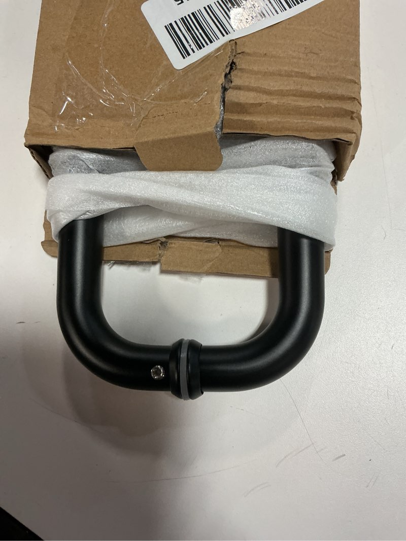 Condition photo showing Good Condition for 8" Shower Door Handle, Shower Glass Door Pull Back to Back Handle Compatible with 1/4" to 1/2" Thickness Glass for Frameless Shower Doors, Chrome Finish with 304 Stainless Steel Matte Black