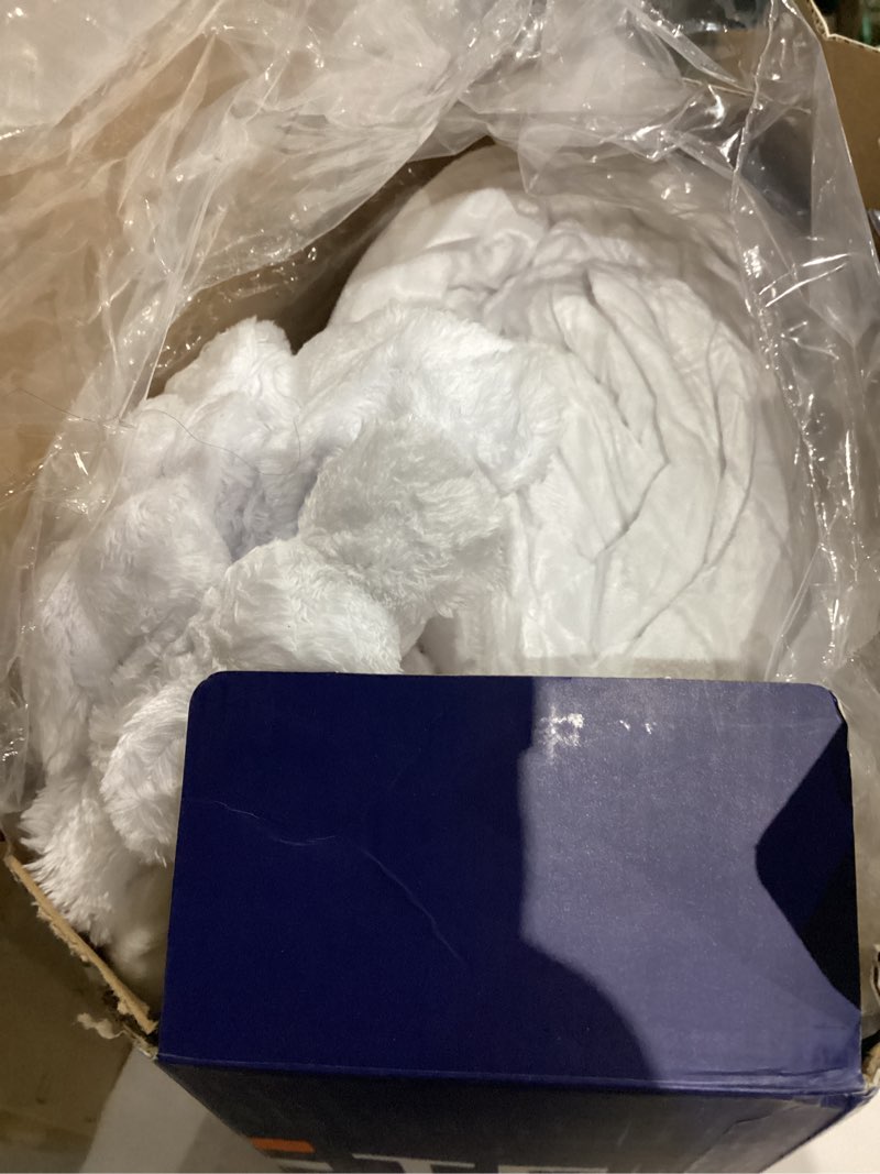 Condition photo showing As Is for BEDELITE Fleece King Comforter Set -Super Soft & Warm Fluffy Bright White Bedding, Luxury Fuzzy Heavy Bed Set for Winter with 2 Pillow Cases Bright White King