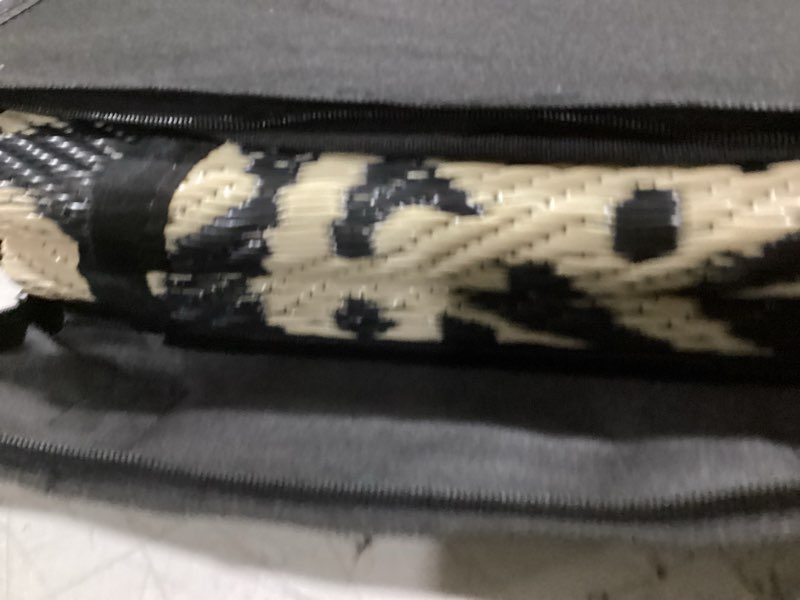 Condition photo showing Good Condition for capslpad 6x6 floral outdoor rug for patio clearance reversible mat round portable plastic straw carpet waterproof boho outside area rug for rv camping picnic tent balcony beach deck, black and brown black&brown 6' (round)