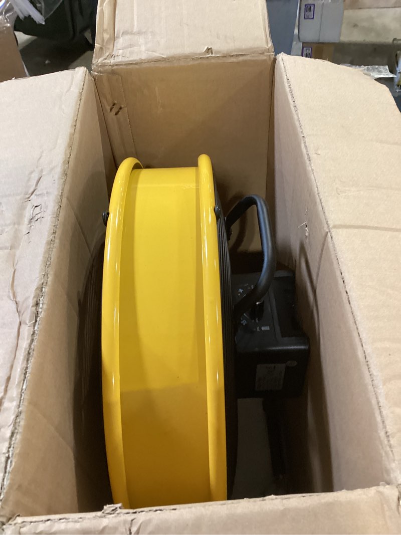 Condition photo showing Good Condition for 12" battery operated floor fan compatible with dewalt 20v max battery, portable fan with ac adapter and usb output, metal industrial high velocity, stepless speed cordless fan for jobsite garage 12 inch(compatible with dewalt)