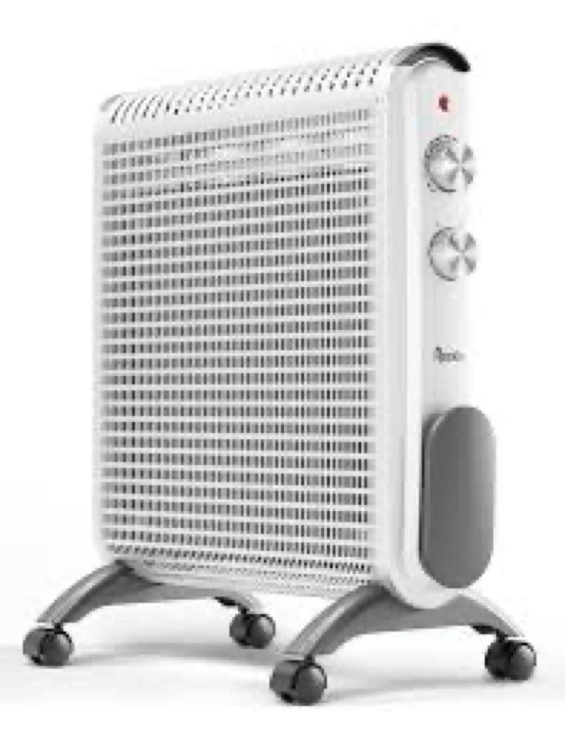 reekie convection space heaters for indoor use, 1500w electric mica panel heater with thermostat, fast heating, quiet, safety protection, portable large room heater for bedroom office garage, white
