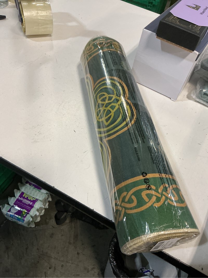 Condition photo showing New/Like New for artoid mode gold coin shamrock st. patrick's day kitchen mats set of 2, home decor low-profile kitchen rugs for floor - 17x29 and 17x47 inch