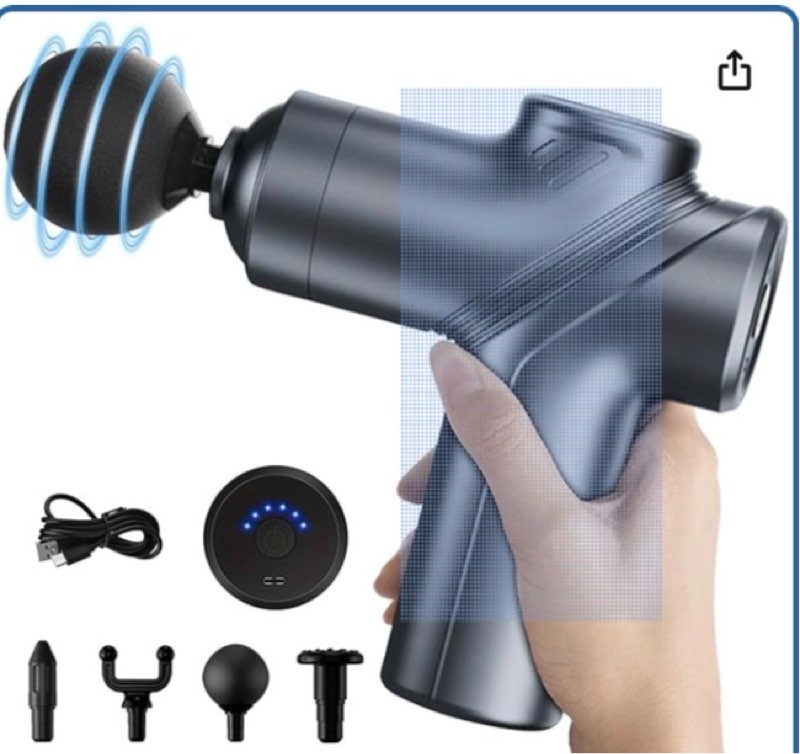 massage gun deep tissue, silent brushless motor and portable massage gun with 4 interchangeable heads for deep muscle relief and relaxation, relax gift