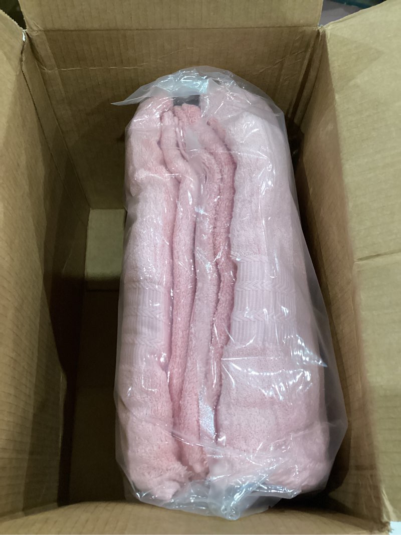Condition photo showing Good Condition for REDKISS Pink Towel Set of 8-100% Cotton Luxury Bath Towels Set for Bathroom, 600 GSM Highly Absorbent Bathroom Towel with 2 Large Bath Sheet, 2 Hand, 4 Washcloths, Pink Shower Towels for Dorm