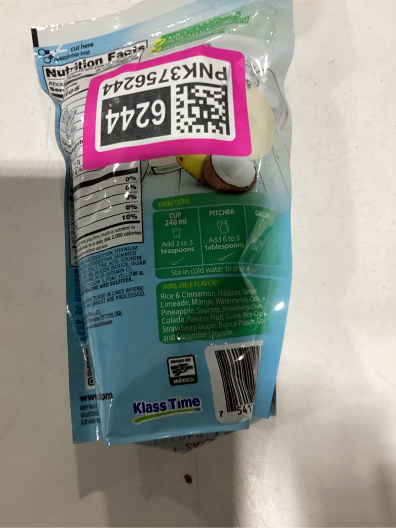 Condition photo showing New/Like New for klass listo agua fresca pina colada drink mix, pack of 1