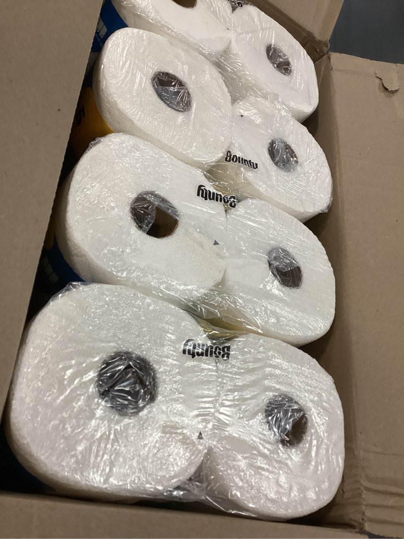 Condition photo showing New/Like New for Bounty Quick Size Paper Towels, White, 8 Family Rolls Family 8 Rolls (107 Sheets)