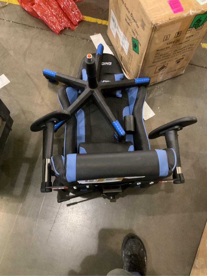 Condition photo showing As Is for GTRACING Gaming Chair with Speakers Bluetooth Music Video Game Chair Audio Ergonomic Design Heavy Duty Office Computer Desk Chair (Blue)