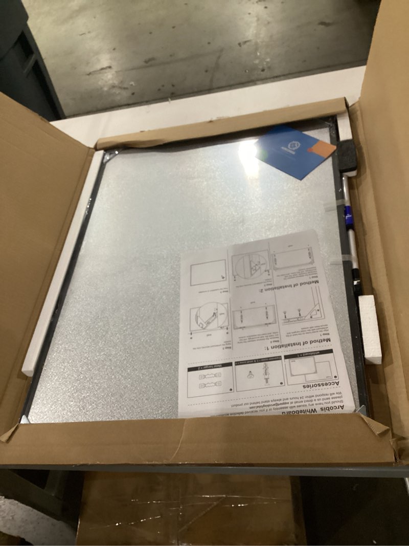 ARCOBIS Monthly Calendar Whiteboard, 24" x 18" Magnetic Dry Erase Calendar with Black Frame, Wall Ha