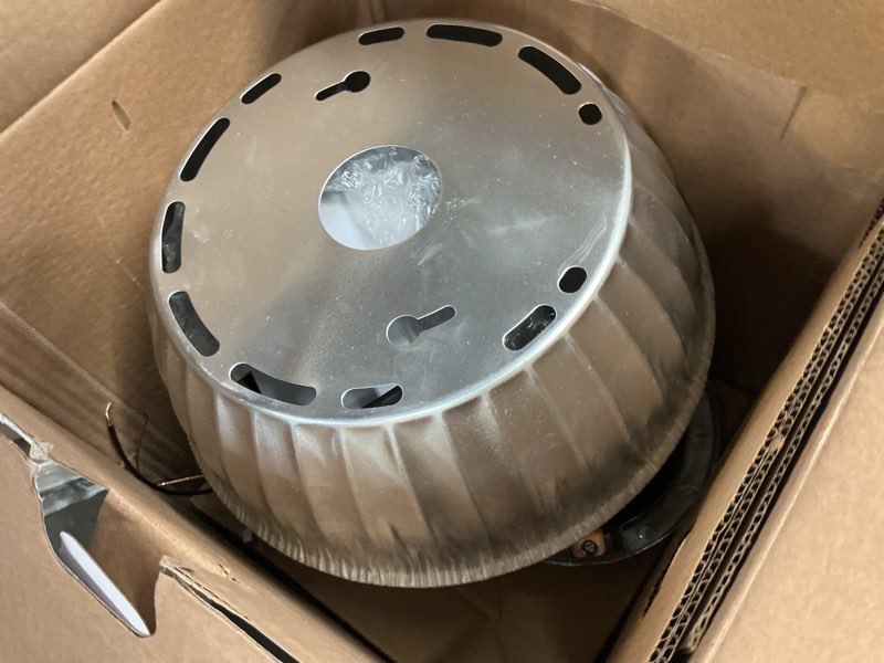 Condition photo showing As Is for oals10 35-watt led silver dusk to dawn area light